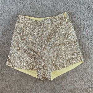 Gold glitter shorts